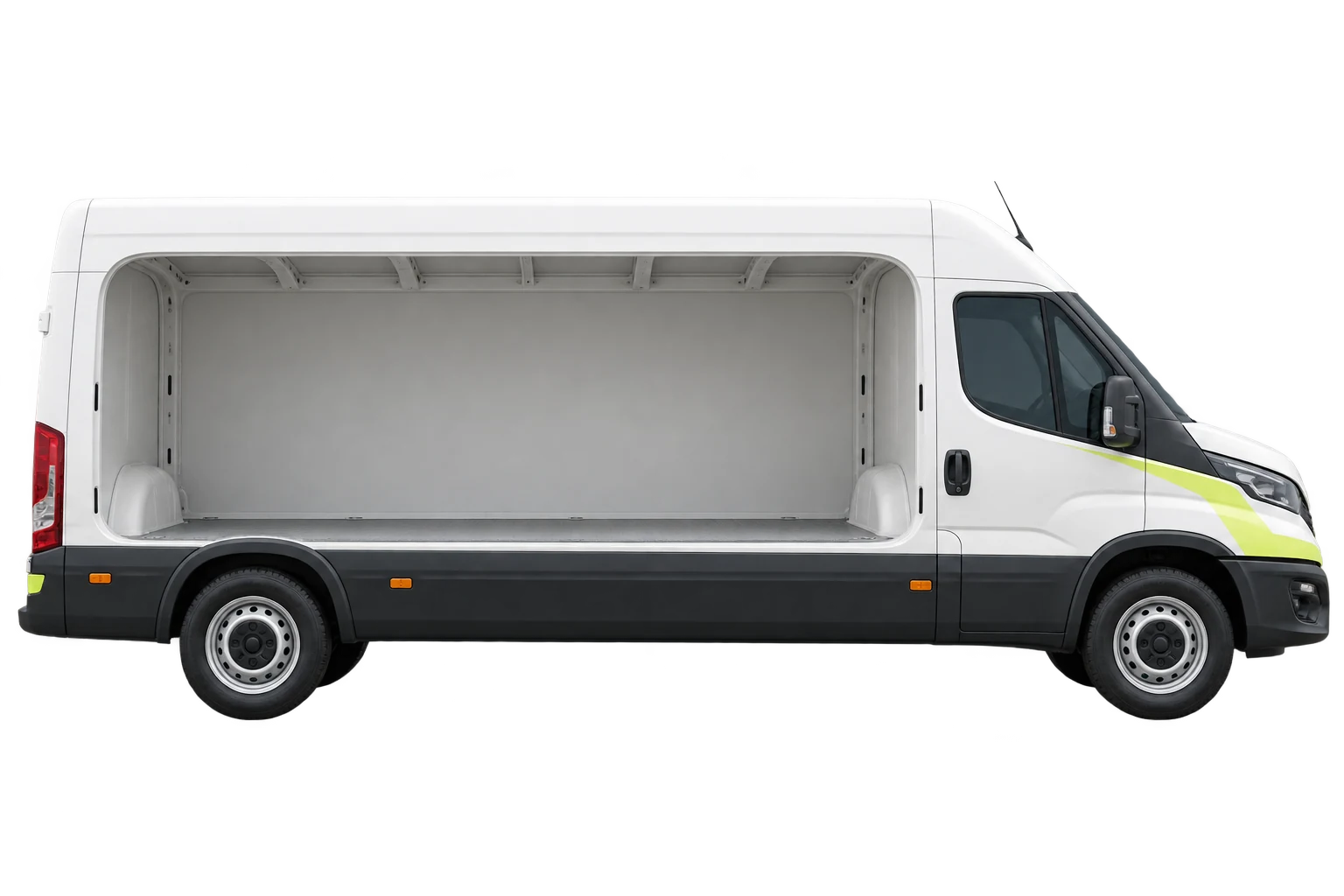 Illustration eines Transporters mit offen einsehbarem Laderaum